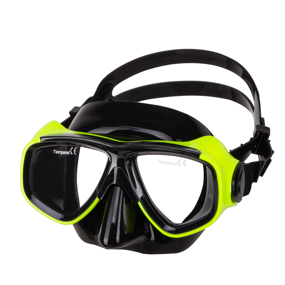 Scuba Choice Mask With Yellow Mirror Coated Lense + Black/Yellow Snorkel  Combo - scubachoice