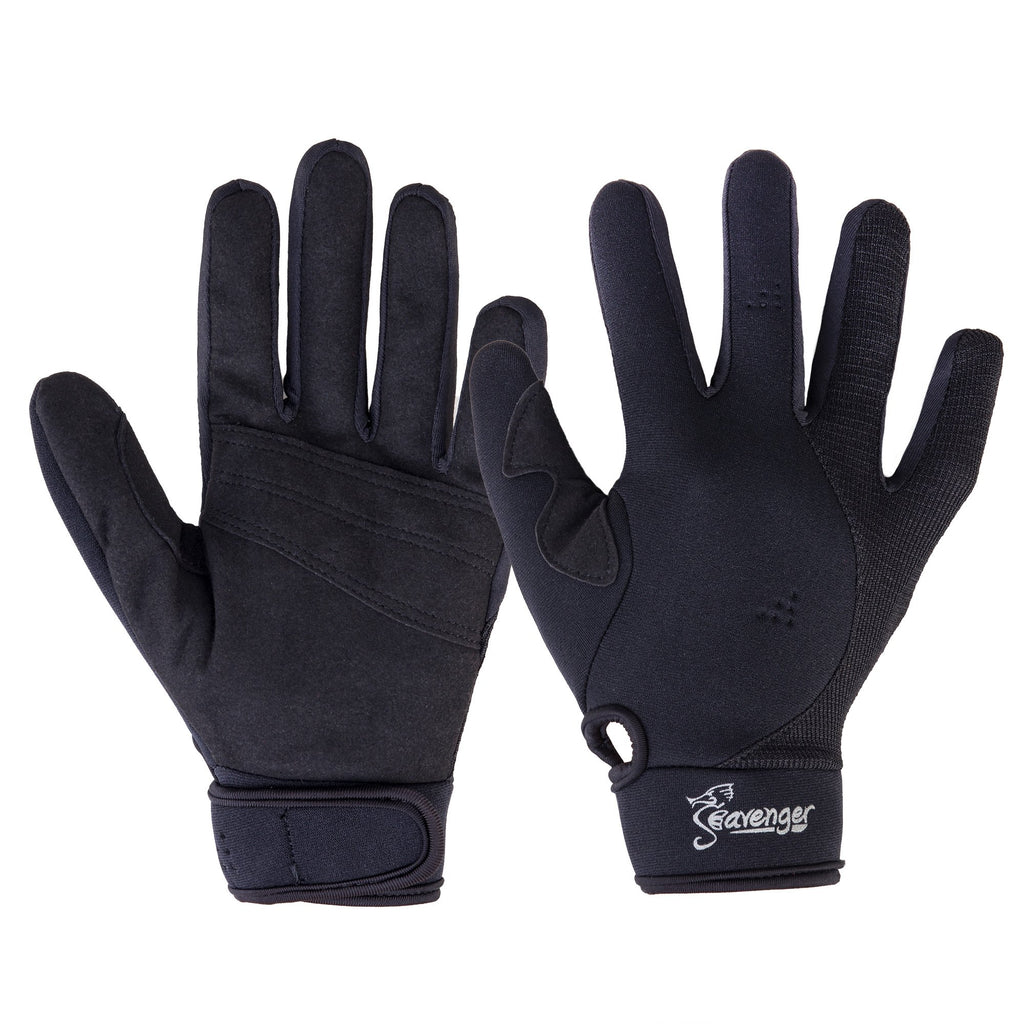 black neoprene dive gloves