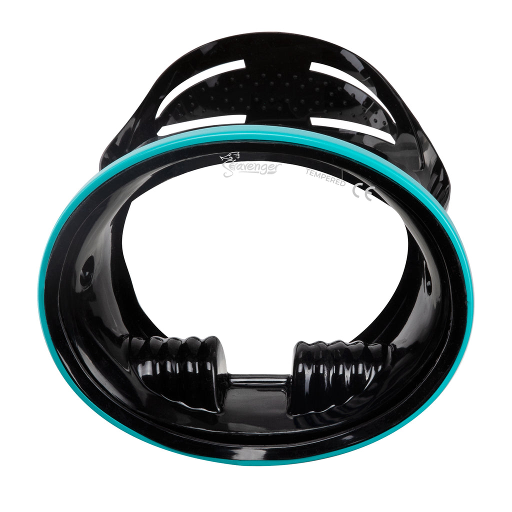 Hydra Oval Dive Mask - Black Silicone/Teal