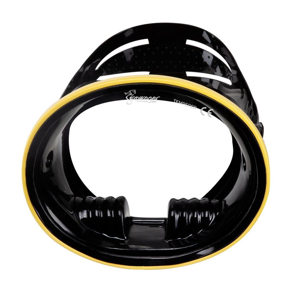 Hydra Oval Dive Mask - Black Silicone/Yellow