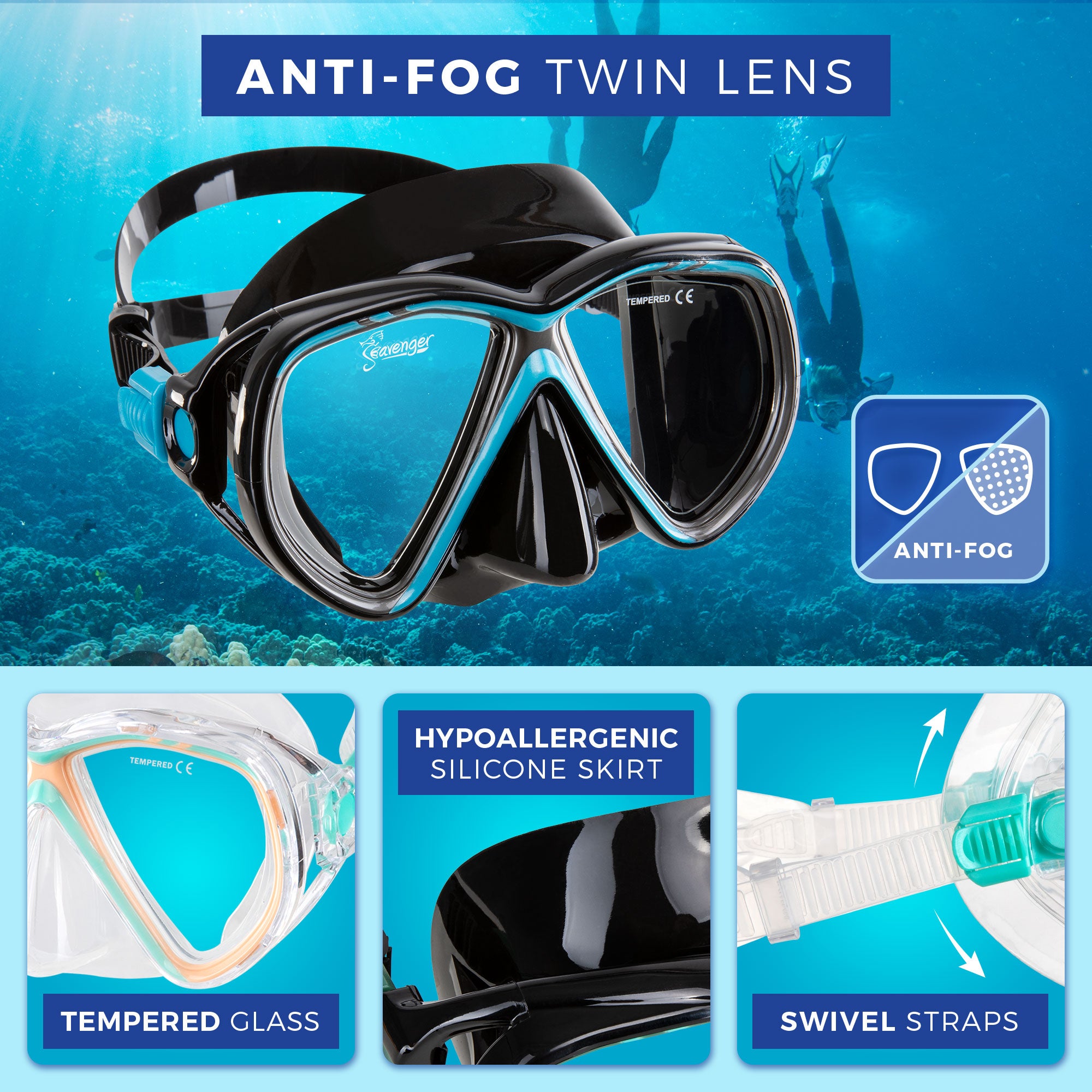 diving goggles anti fog Hanalei Anti-Fog Snorkeling Set BDSM Fäustlinge Fist Mitts Active29Aug26 Size:M (52cm) for a 100% clear
