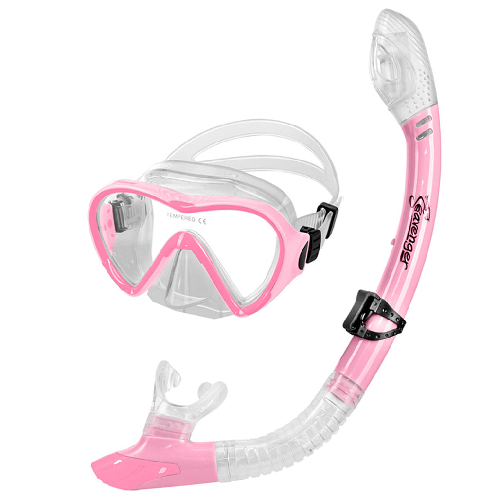 Bubblegum pink dive mask and snorkel set