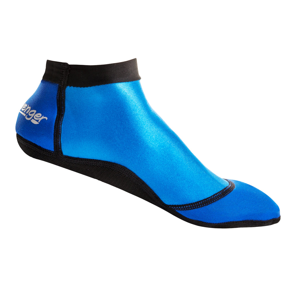 Short blue beach socks for sand volleyball and soccer