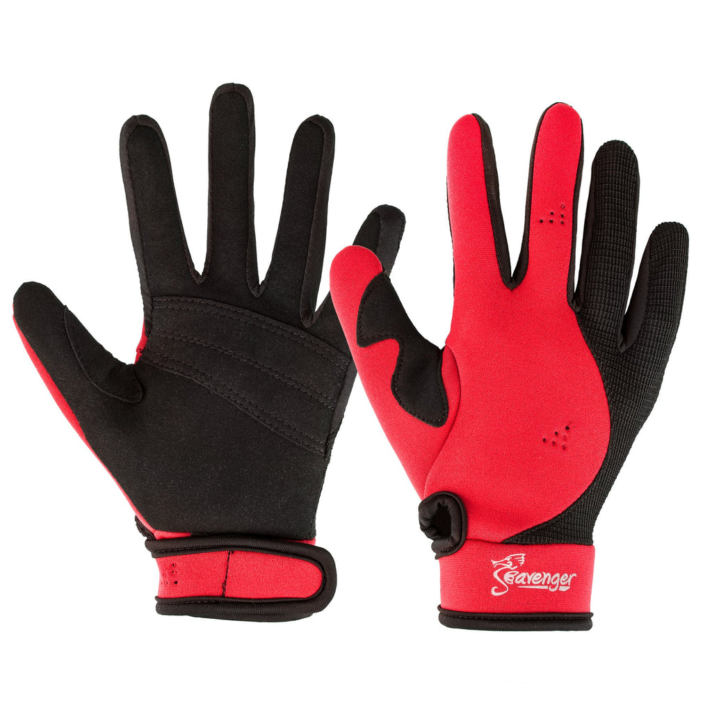 red neoprene dive gloves