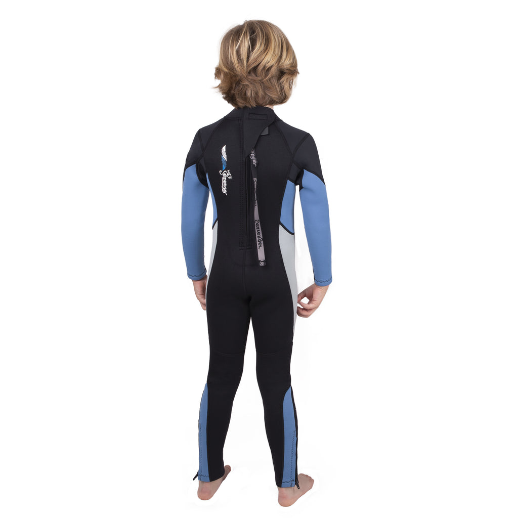 3mm light blue neoprene child wetsuit picture 2
