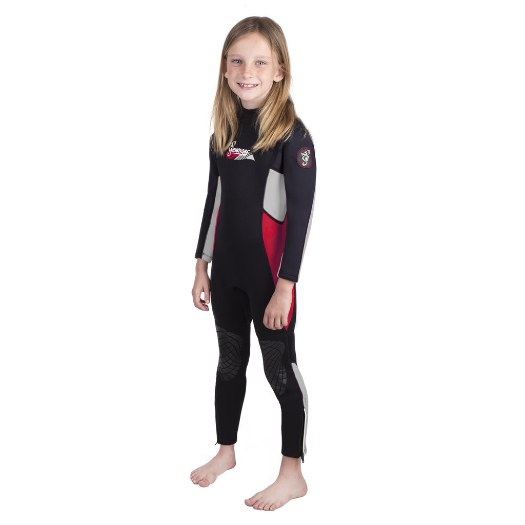 3mm red neoprene child wetsuit