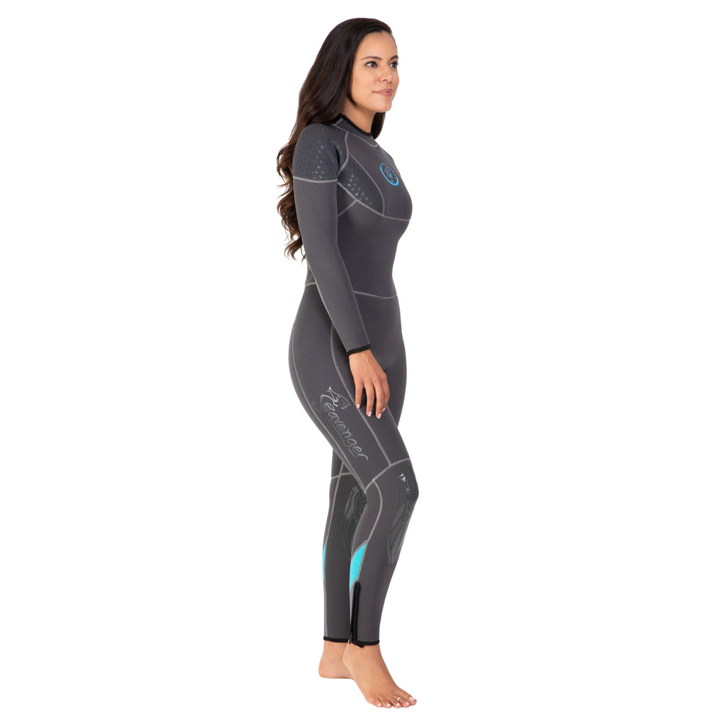 Seavenger Women’s 3/2mm Bravo Full Wetsuit with super-stretch panels, calf compression, ankle & wrist zippers