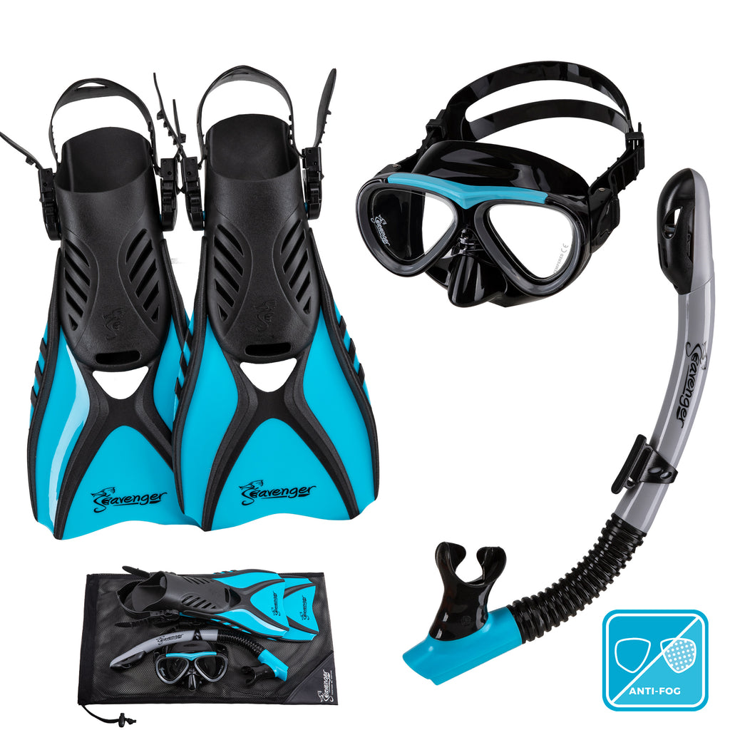 Seavenger Hanalei Junior Snorkeling Set in Blue Gray
