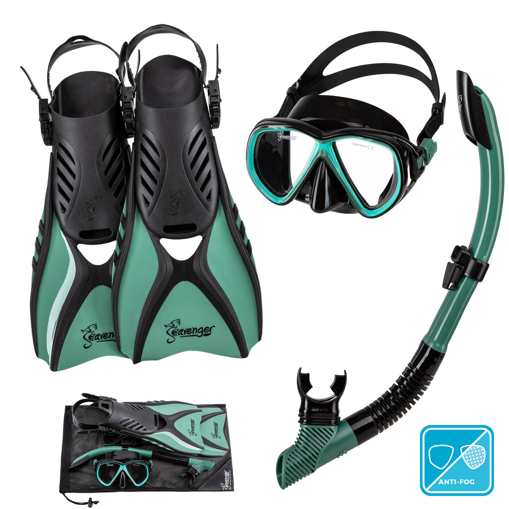 Seavenger Hanalei Anti-Fog 4-Piece Snorkeling Set in Seafoam Green 