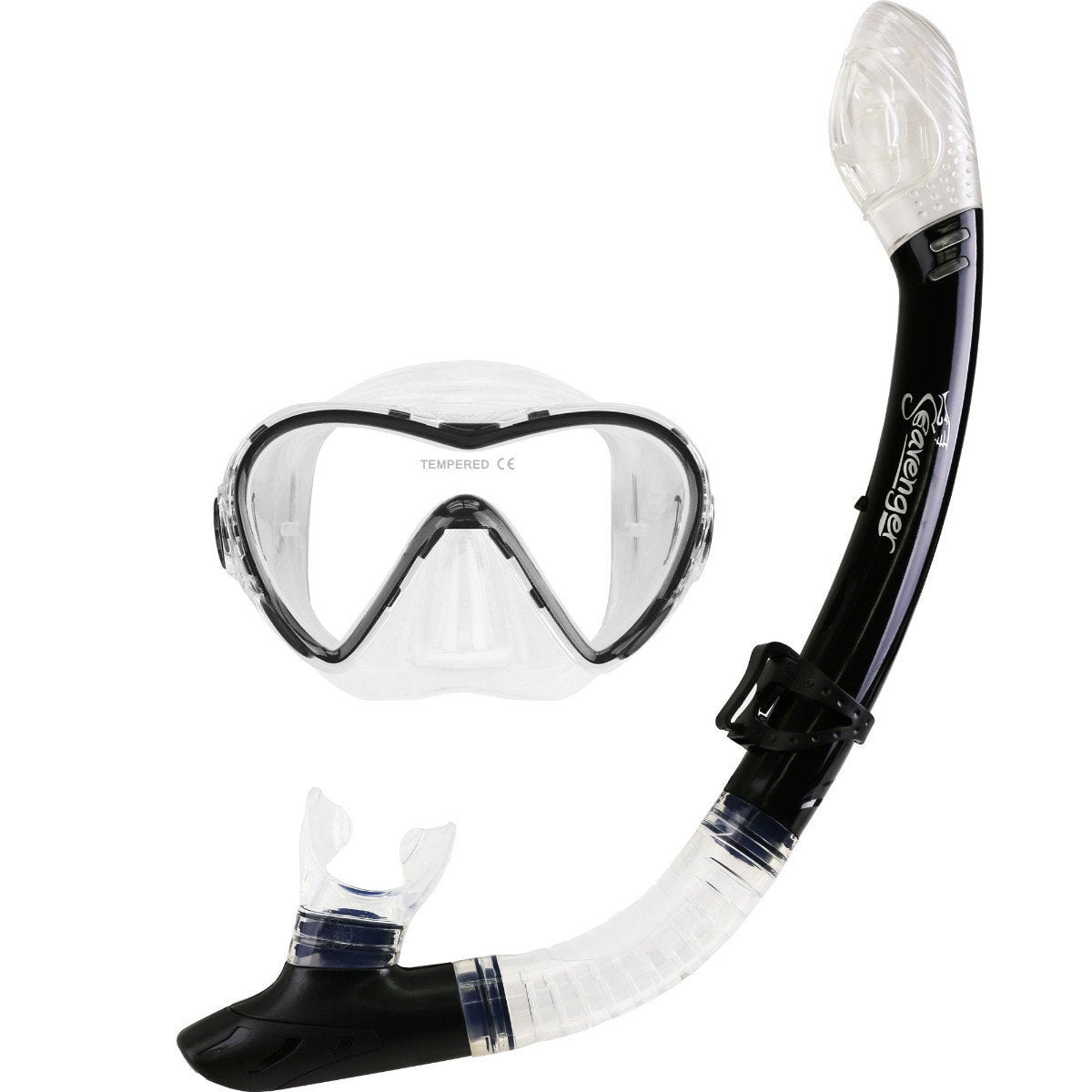 diving goggles dry top Seavenger Snorkeling Mask & Dry Top Snorkel Set Black