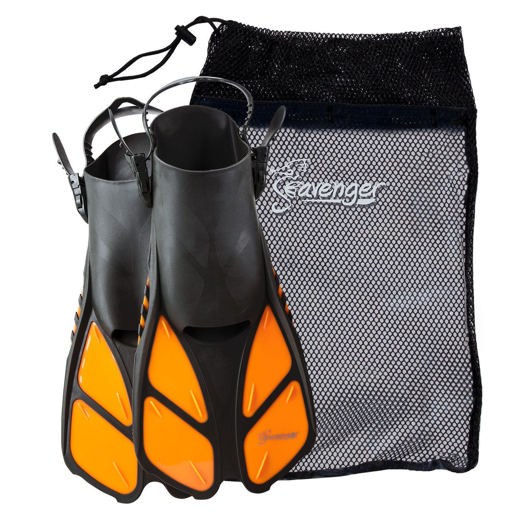 orange snorkeling fins