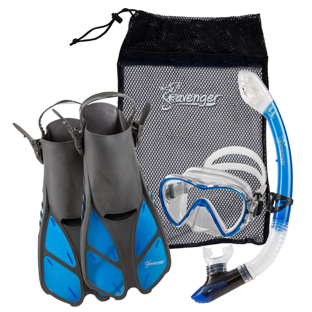 Seavenger Aviator Snorkel Set Clear Blue